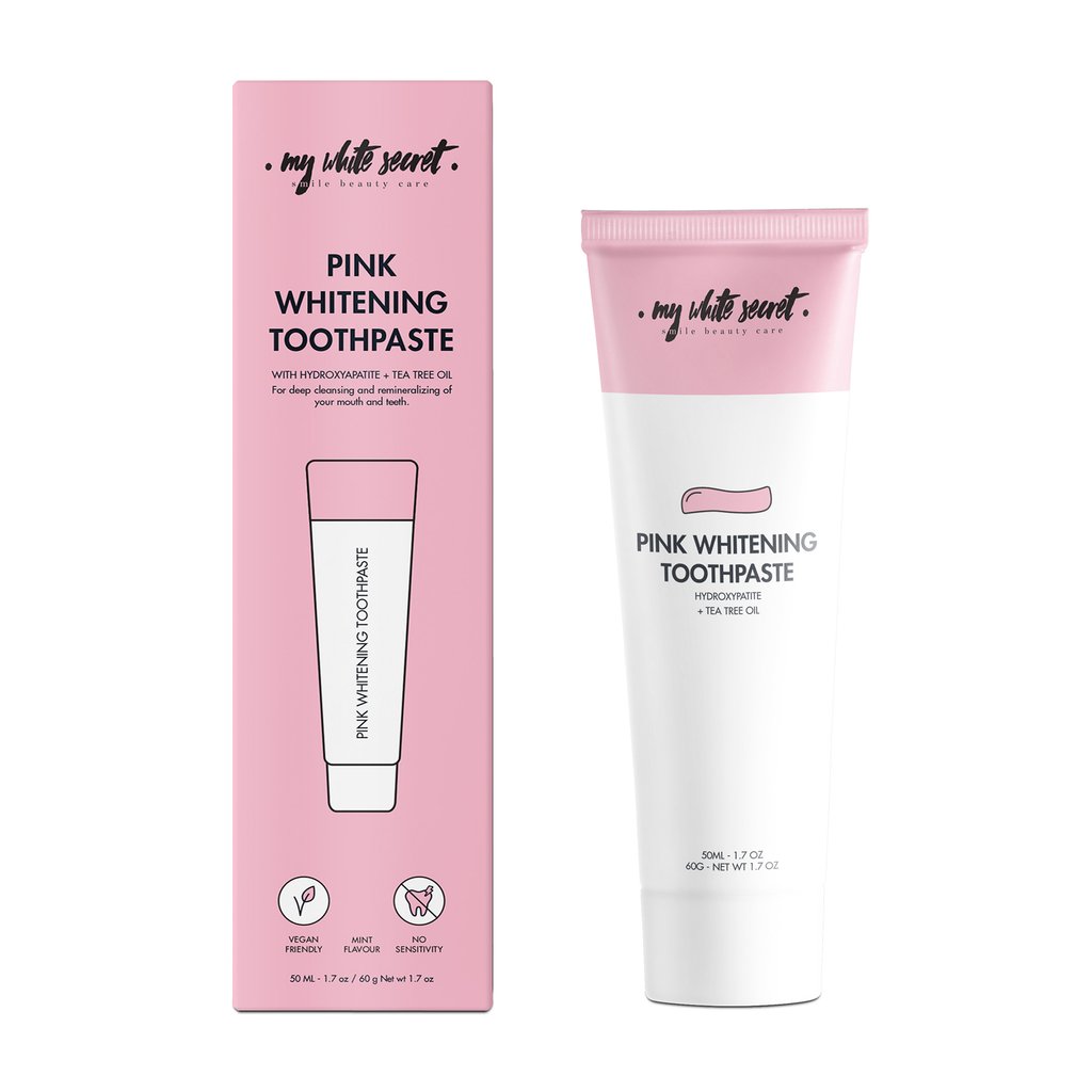 Pink whitening toothpaste